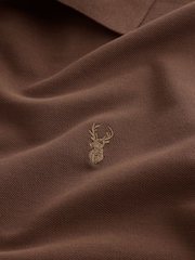 Brown Walnut Regular Fit Short Sleeve Pique Polo Shirt - Image 8 of 8