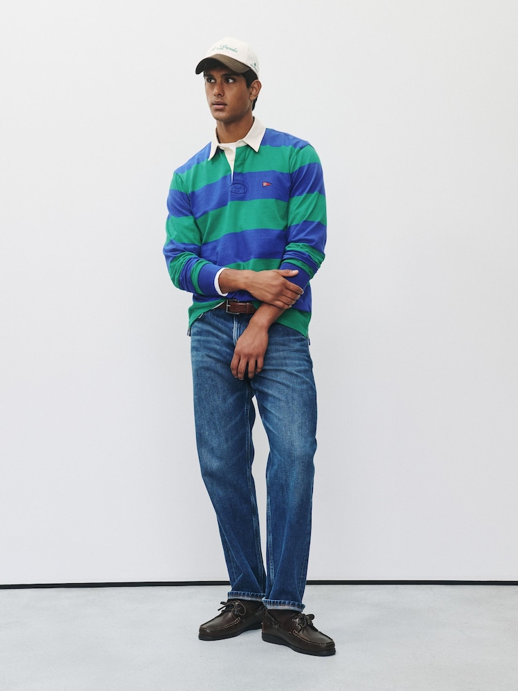 Blue/Green Horizontal Stripe Rugby Shirt - Image 2 of 8