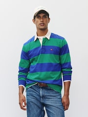 Blue/Green Horizontal Stripe Rugby Shirt - Image 3 of 8
