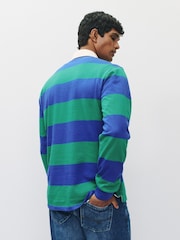 Blue/Green Horizontal Stripe Rugby Shirt - Image 5 of 8