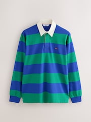 Blue/Green Horizontal Stripe Rugby Shirt - Image 6 of 8