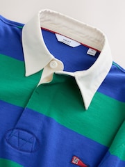 Blue/Green Horizontal Stripe Rugby Shirt - Image 7 of 8
