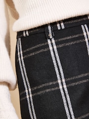 Love & Roses Black Tailored Check Tab Detail Mini Skirt With Wool - Image 5 of 5
