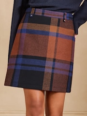 Love & Roses Multi Tailored Check Tab Detail Mini Skirt - Image 1 of 5