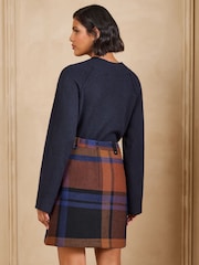 Love & Roses Multi Tailored Check Tab Detail Mini Skirt - Image 4 of 5