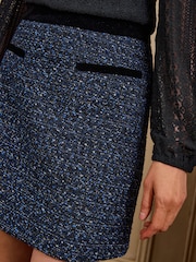 Love & Roses Navy Tailored Lurex Boucle Mini Skirt - Image 4 of 5