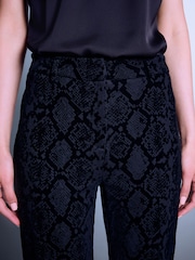 Black Ponte Flocked Bootcut Trousers - Image 5 of 5