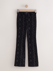 Crno - Ponte Flocked Bootcut Trousers - Slika 6 od 8