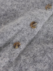 Grey N.Premium Knitted Long Sleeve Henley Jumper - Image 5 of 6