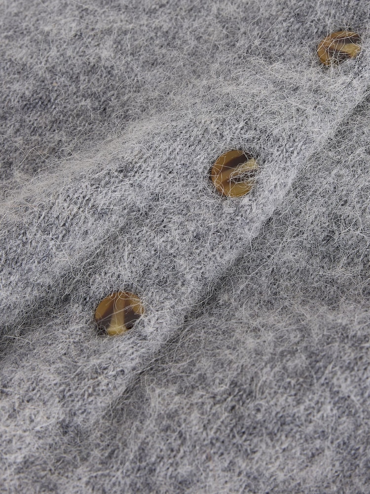 Grey N.Premium Knitted Long Sleeve Henley Jumper - Image 6 of 6 Grey N.Premium Knitted Long Sleeve Henley Jumper - Image 6 of 6