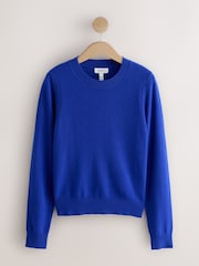 Cobalt Blue N.Premium Wool Crew Neck Knit Jumper - Image 6 of 8