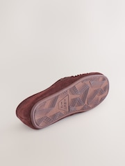 Burgundy Red Suede Tassle Moccasin Slippers - Image 6 of 6