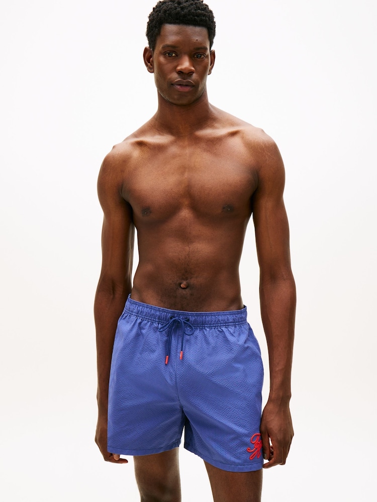 Tommy Hilfiger Tonal Ithaca Preppy Navy Swim Shorts - Image 1 of 5