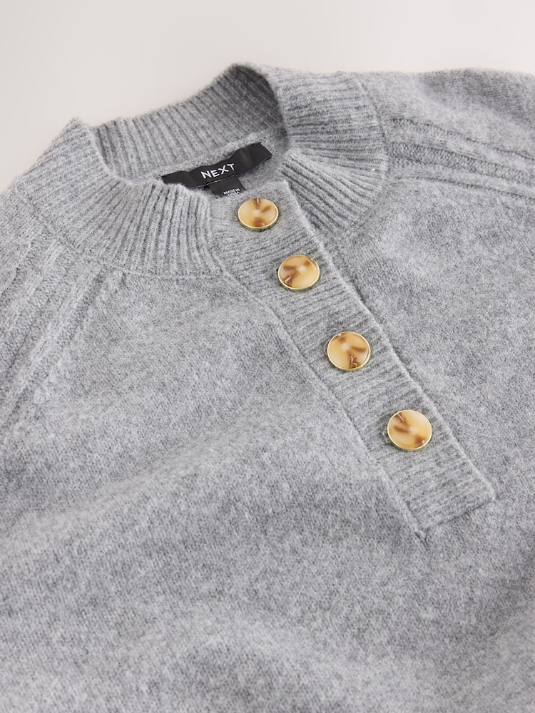 Grey Supersoft Crew Neck Long Sleeve Knit Dress - Image 2 of 2