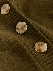 Khaki Green Supersoft Crew Neck Long Sleeve Knit Dress - Image 8 of 8