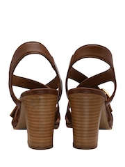 Ravel Brown Leather Block Heel Sandals - Image 3 of 4