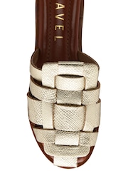 Ravel Gold Leather Mule Sandals - Image 4 of 4