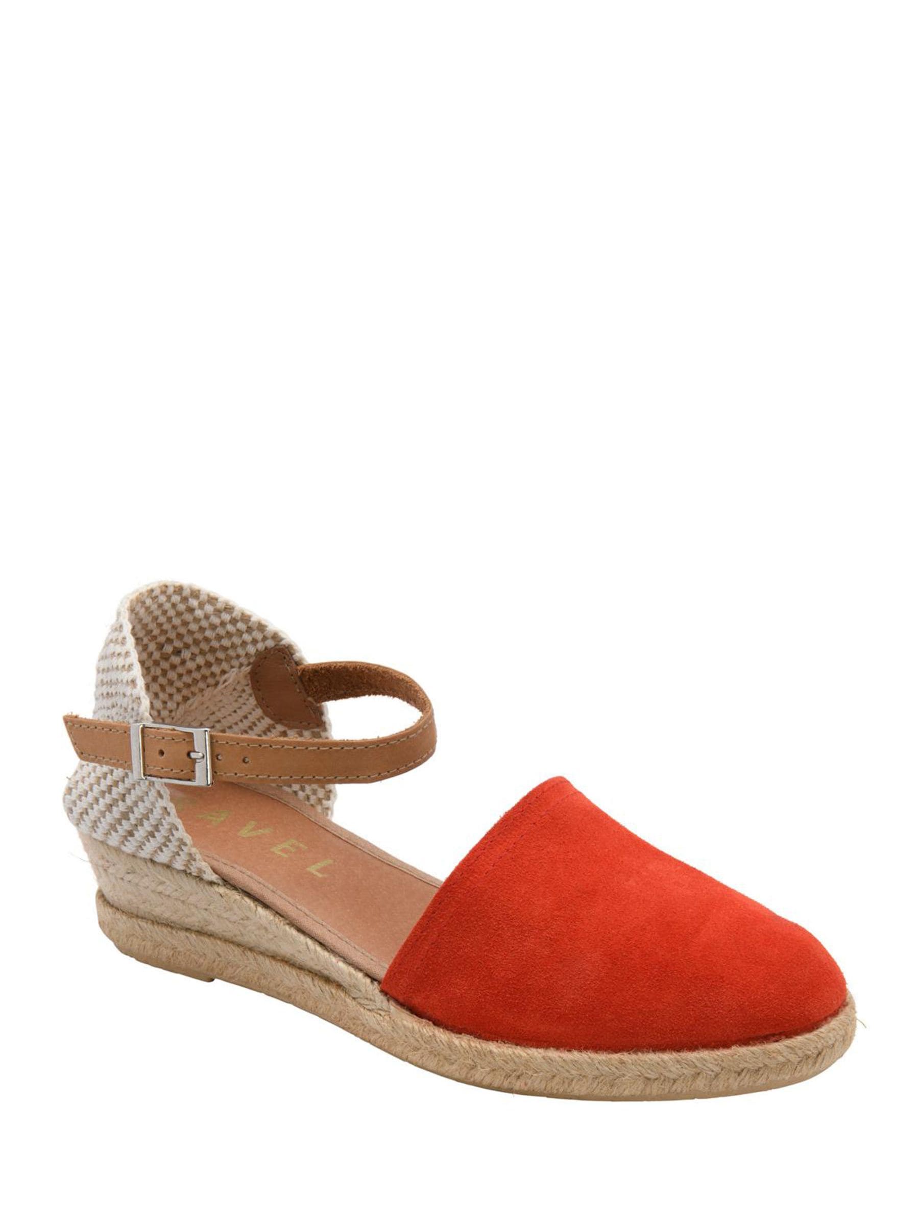 Ravel Women's Orange Suede Espadrille Wedge Sandals - Image 1