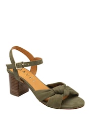 Ravel Green Suede Block Heel Sandals - Image 1 of 4