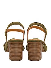 Ravel Green Suede Block Heel Sandals - Image 3 of 4