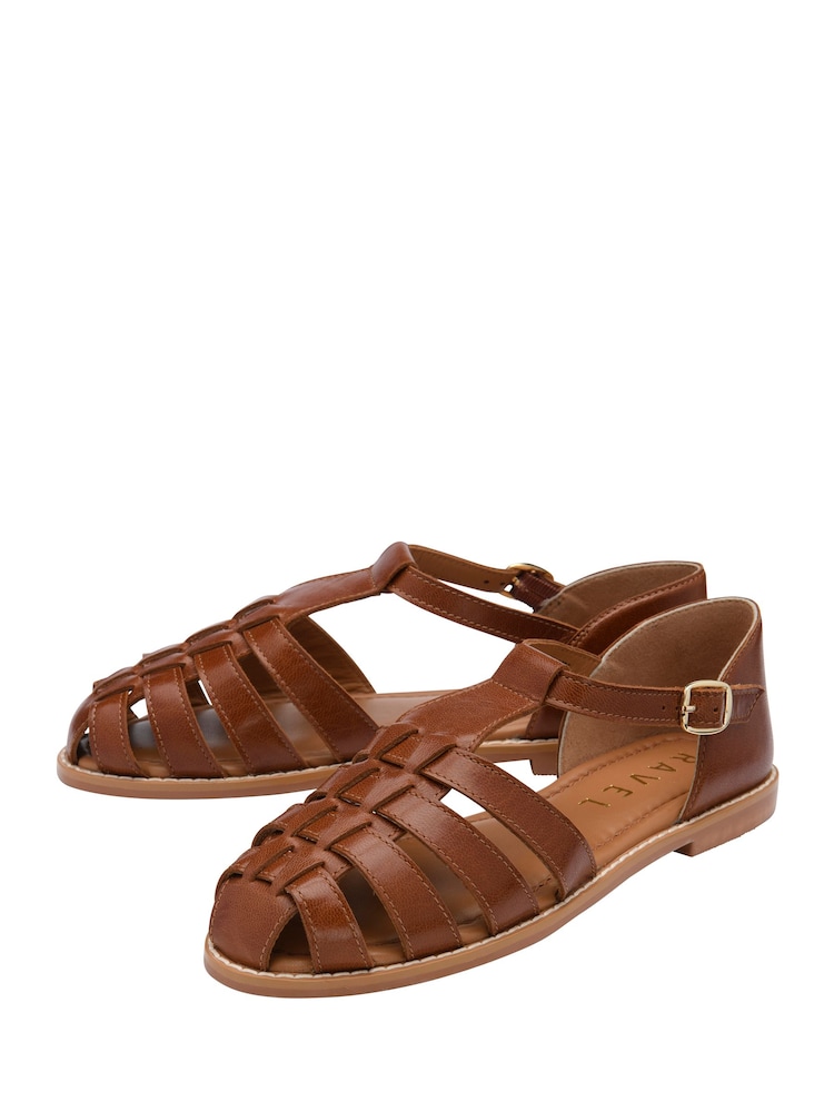 Ravel Brown Leather Fisherman Sandals - Image 2 of 4 Ravel Brown Leather Fisherman Sandals - Image 2 of 4