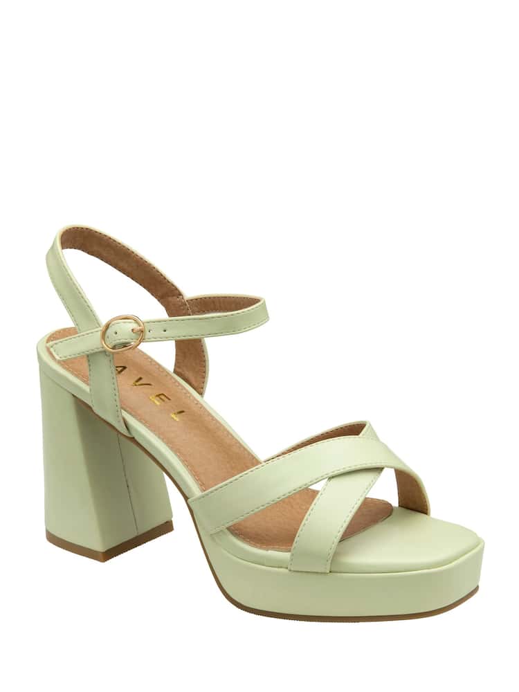 Ravel Green Open-Toe Platform Sandals - Image 1 of 4 Ravel Green Open-Toe Platform Sandals - Image 1 of 4