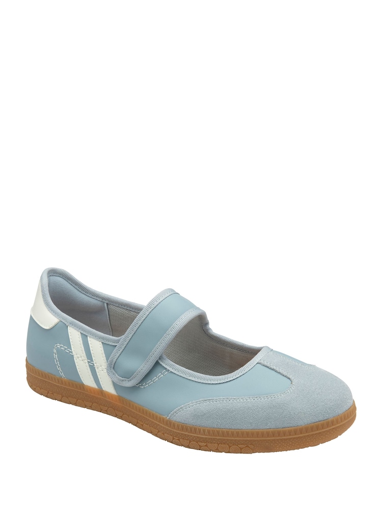 Ravel Blue Leather Flat Shoes - Image 1 of 4