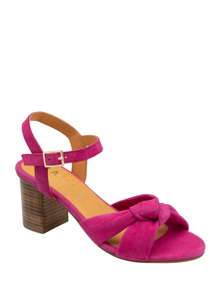 Ravel Pink Suede Block Heel Sandals - Image 1 of 4