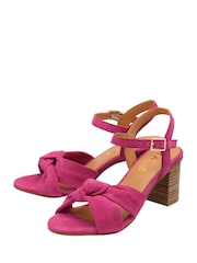 Ravel Pink Suede Block Heel Sandals - Image 2 of 4