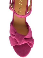 Ravel Pink Suede Block Heel Sandals - Image 4 of 4