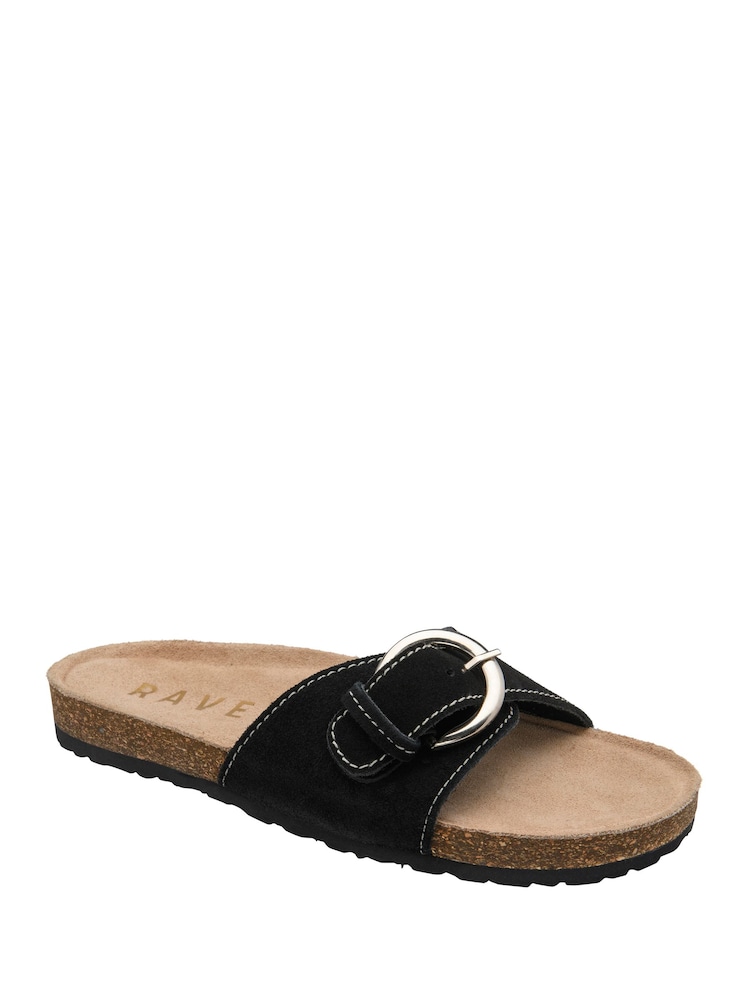 Ravel Black Suede Mule Sandals - Image 1 of 4 Ravel Black Suede Mule Sandals - Image 1 of 4