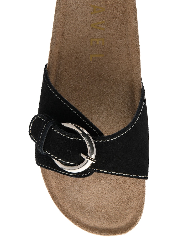 Ravel Black Suede Mule Sandals - Image 4 of 4 Ravel Black Suede Mule Sandals - Image 4 of 4