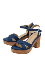 Ravel Blue Open-Toe Platform Sandals - Image 2 of 4