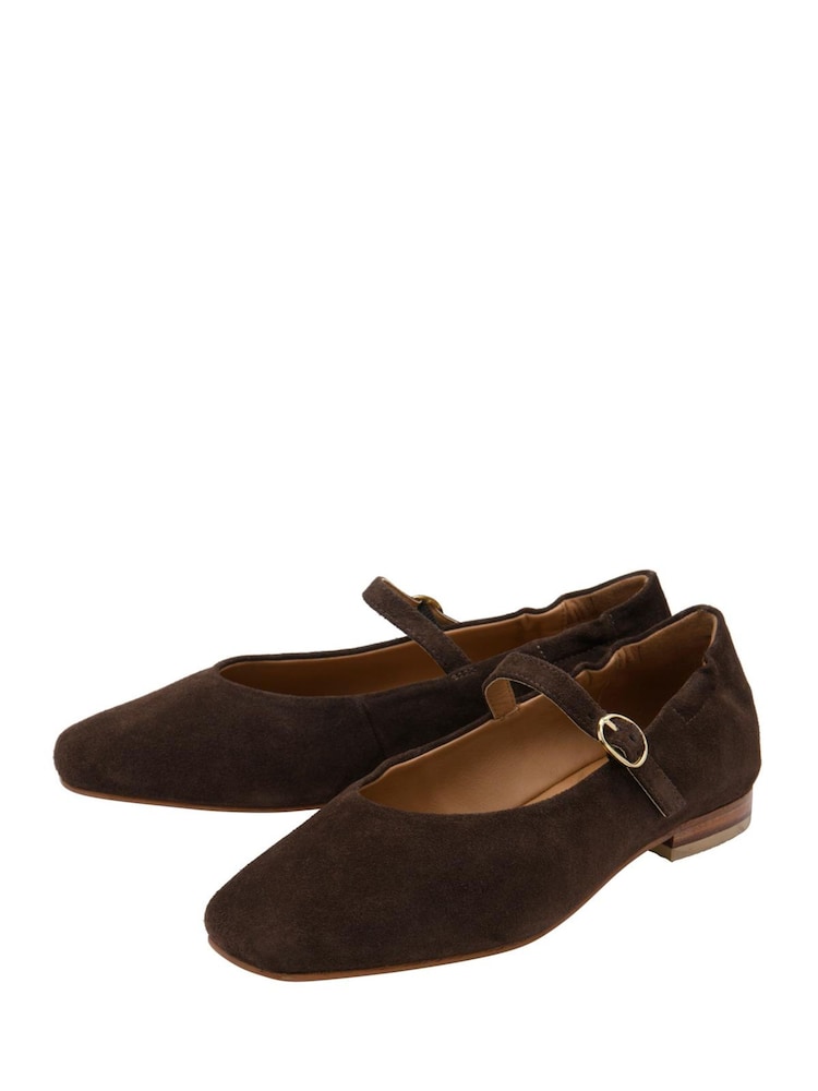 Ravel Brown Leather Flat Shoes - Image 2 of 4 Ravel Brown Leather Flat Shoes - Image 2 of 4
