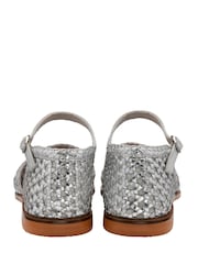 Ravel Silver Leather Flat Sandals - Image 3 of 4
