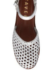 Ravel Silver Leather Flat Sandals - Image 4 of 4