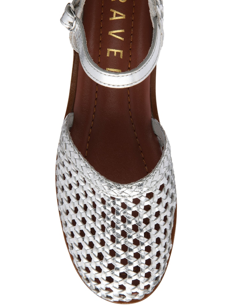 Ravel Silver Leather Flat Sandals - Image 4 of 4