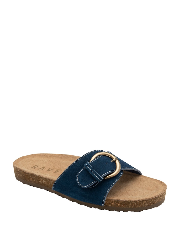 Ravel Blue Suede Mule Sandals - Image 1 of 4 Ravel Blue Suede Mule Sandals - Image 1 of 4