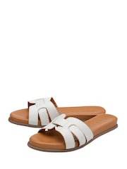 Ravel White Leather Mule Sandals - Image 2 of 4