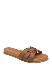 Ravel Brown Leather Mule Sandals - Image 1 of 4