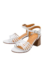 Ravel White Leather Ankle Strap Sandals - Image 2 of 4