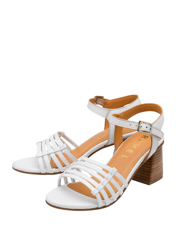 Ravel White Leather Ankle Strap Sandals - Image 2 of 4