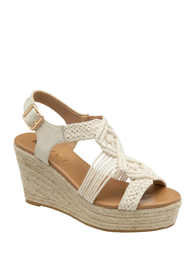 Ravel Cream Open-Toe Wedge Sandals - Image 1 of 4