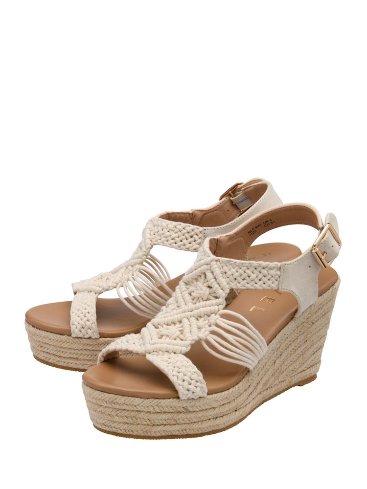 Ravel Cream Open-Toe Wedge Sandals - Image 2 of 4