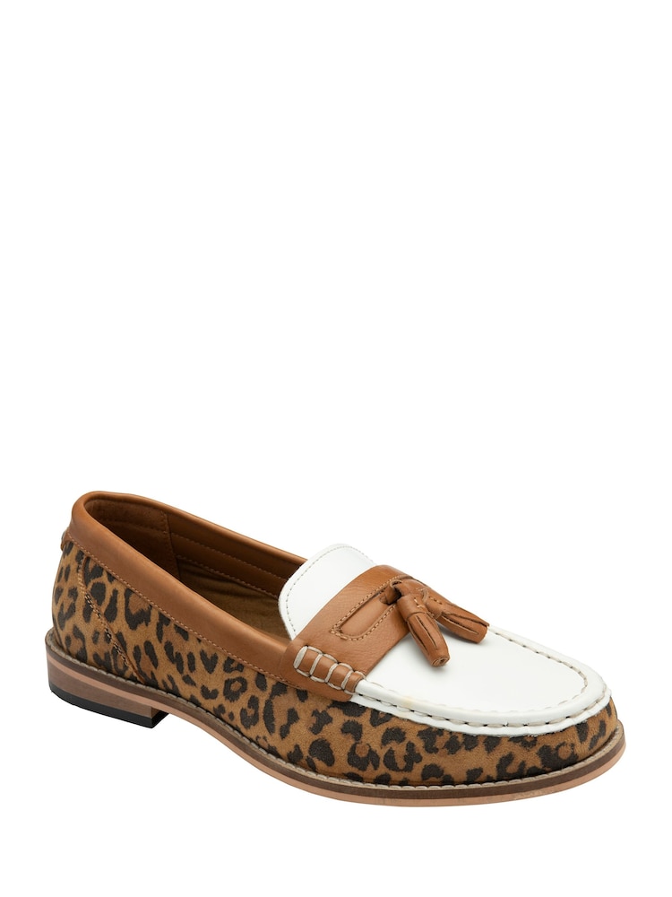 Ravel Animal Leather Loafers - Image 1 of 4 Ravel Animal Leather Loafers - Image 1 of 4