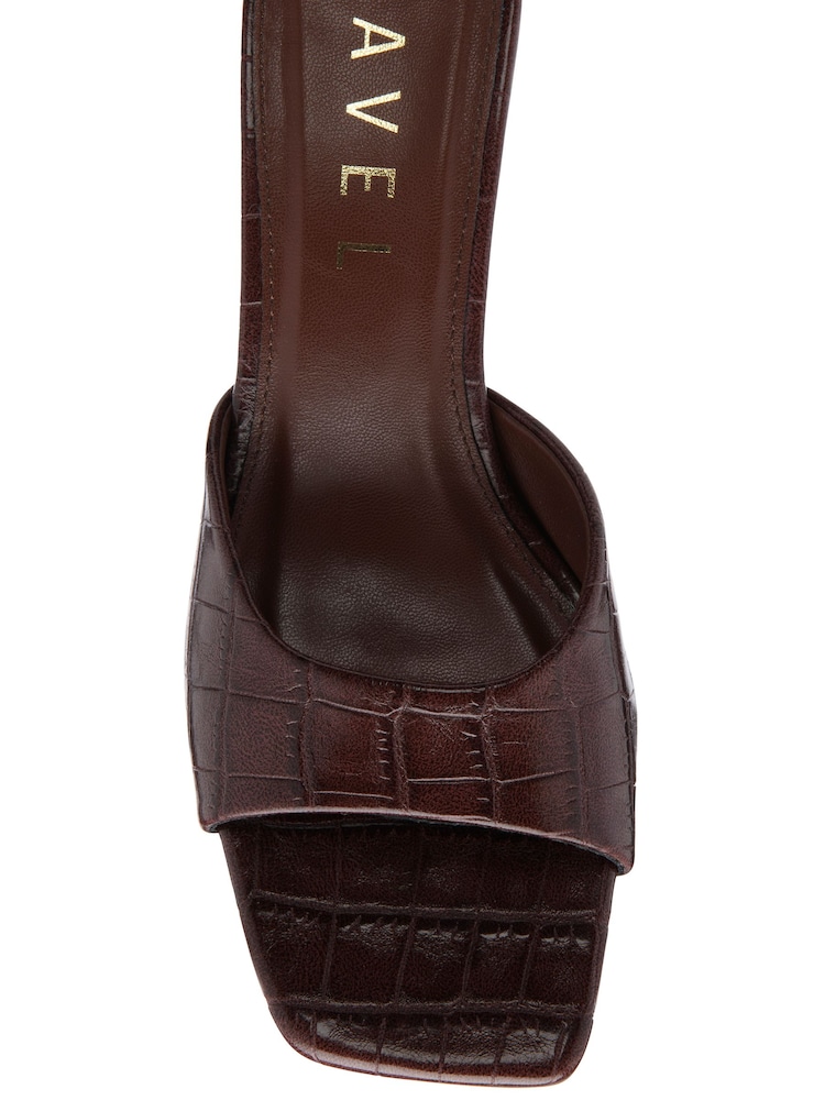Ravel Brown Heeled Mule Sandals - Image 4 of 4 Ravel Brown Heeled Mule Sandals - Image 4 of 4