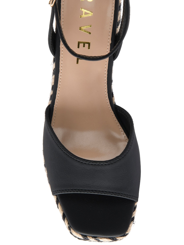 Ravel Black Wedge Sandals - Image 4 of 4