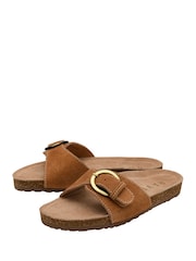 Ravel Brown Suede Mule Sandals - Image 2 of 4