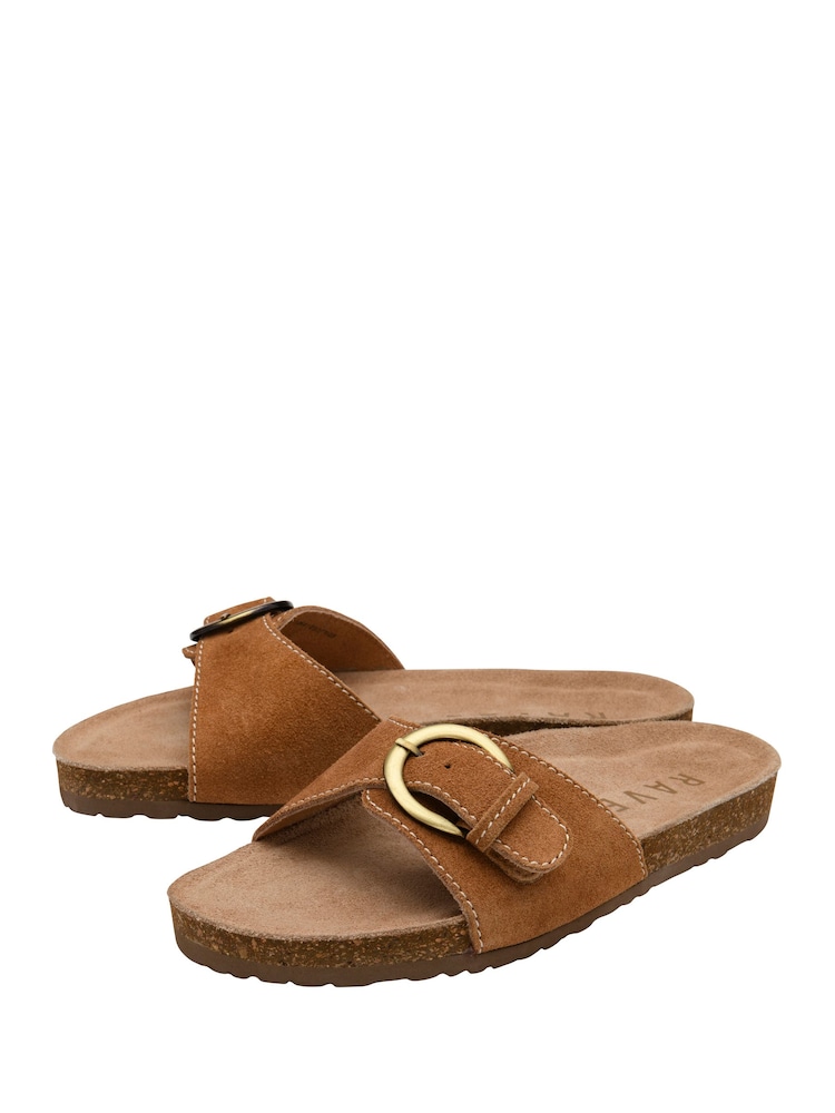 Ravel Brown Suede Mule Sandals - Image 2 of 4 Ravel Brown Suede Mule Sandals - Image 2 of 4