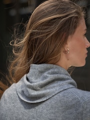 Grey N.Premium Cashmere Wool Triangle Scarf - Image 4 of 7